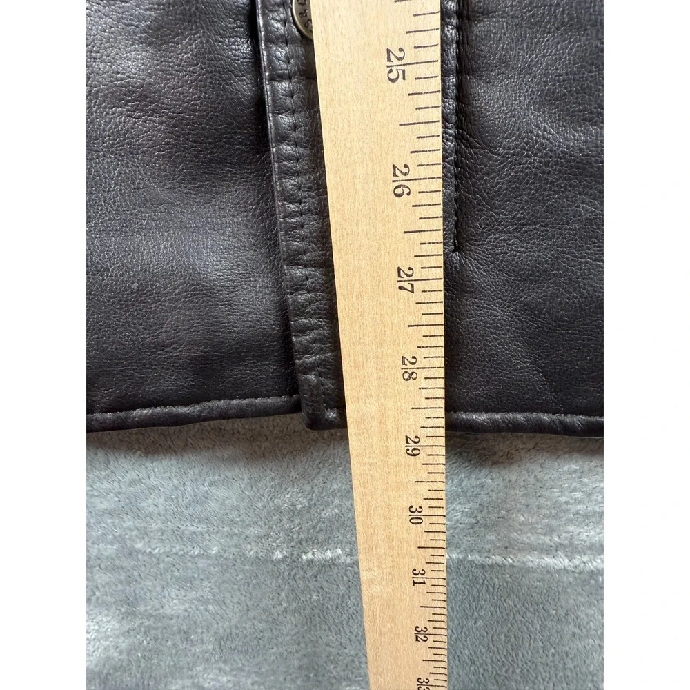 Levi's Faux Leather Sherpa Lined Trucker Jacket Men's M Black PU Moto Western